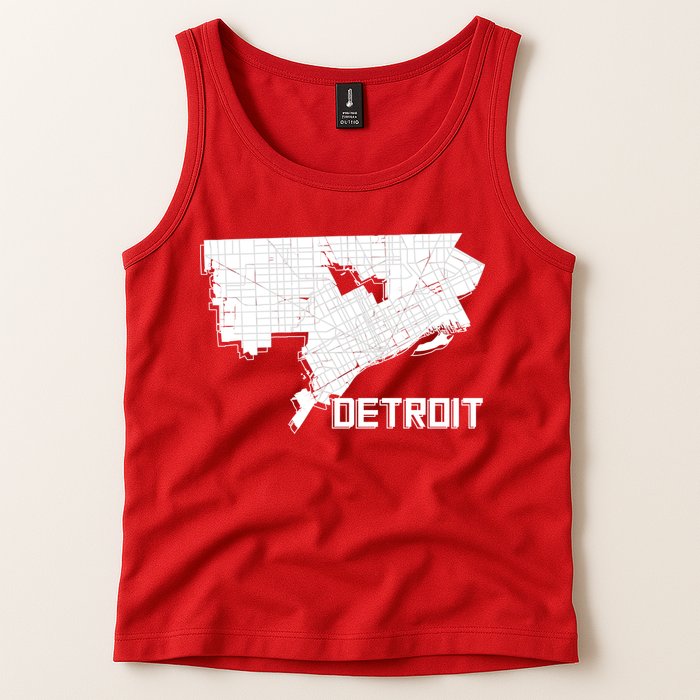 Detroit Illustration Map Tank Top