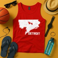 Detroit Illustration Map Tank Top