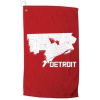 Detroit Illustration Map Platinum Collection Golf Towel