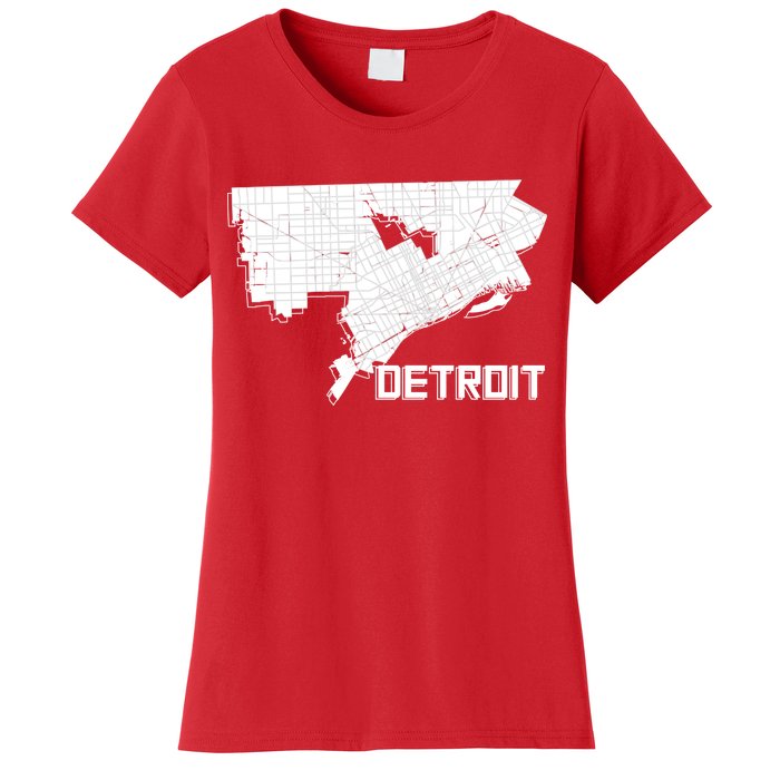 Detroit Illustration Map Women's T-Shirt