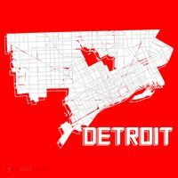 Detroit Illustration Map Women's V-Neck T-Shirt