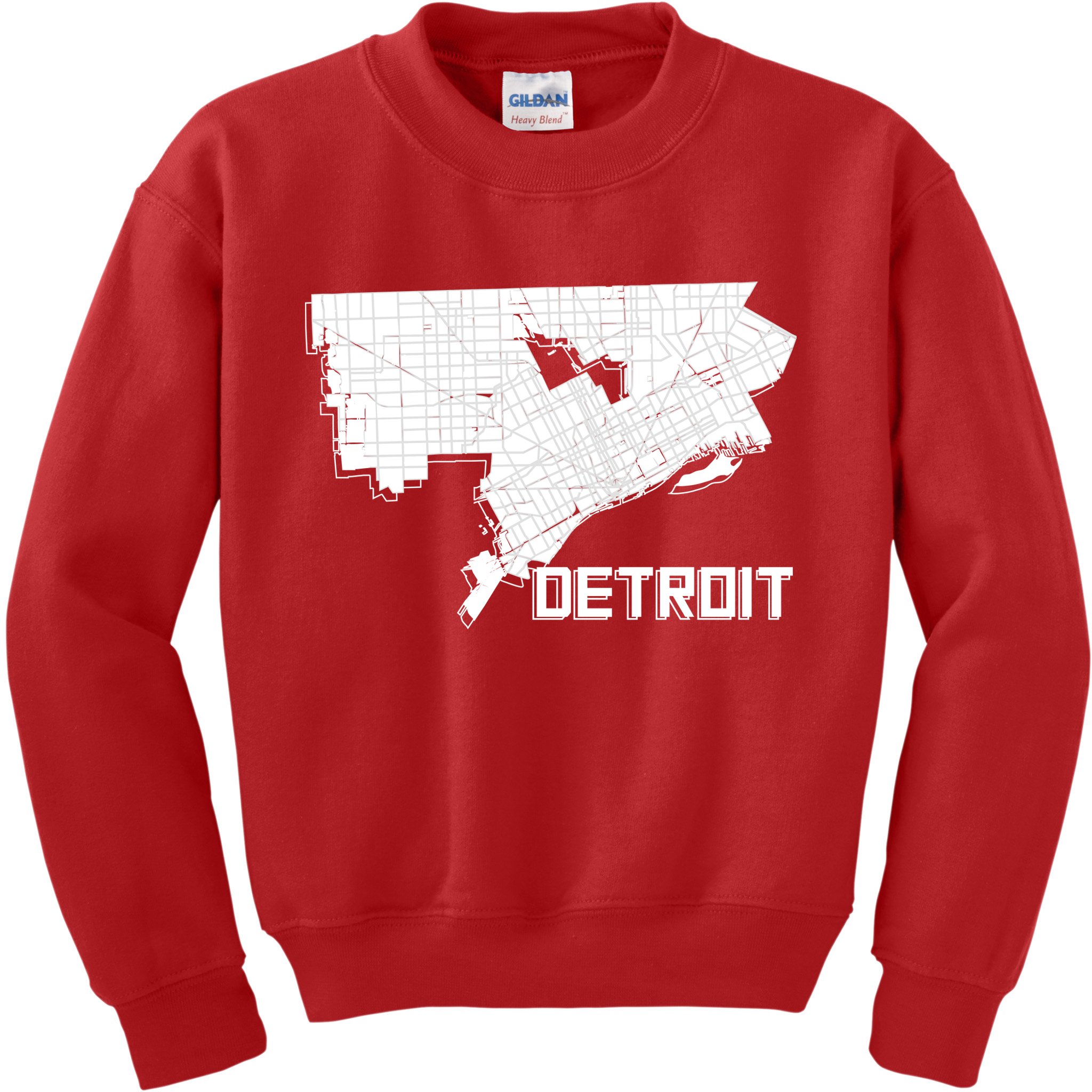 Detroit Illustration Map Kids Sweatshirt