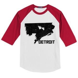 Detroit Illustration Map Kids Colorblock Raglan Jersey