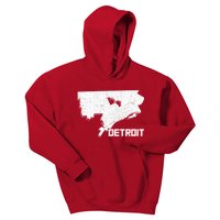 Detroit Illustration Map Kids Hoodie