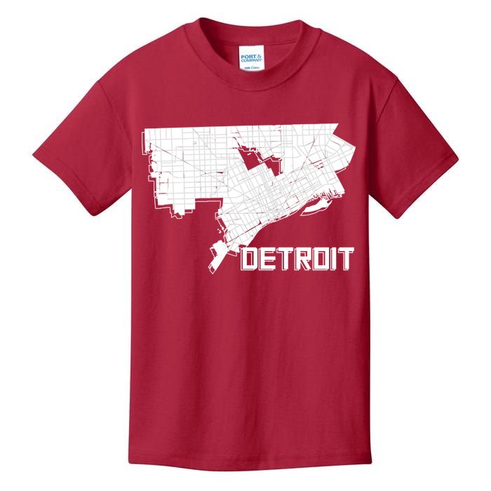 Detroit Illustration Map Kids T-Shirt