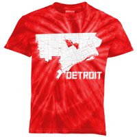 Detroit Illustration Map Kids Tie-Dye T-Shirt