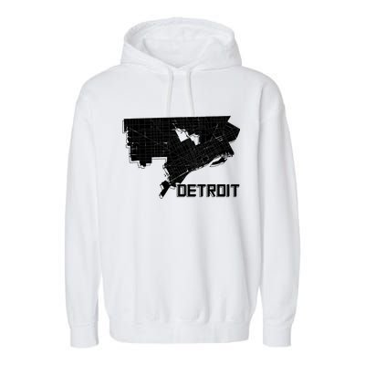 Detroit Illustration Map Garment-Dyed Fleece Hoodie