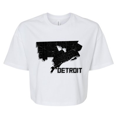 Detroit Illustration Map Bella+Canvas Jersey Crop Tee