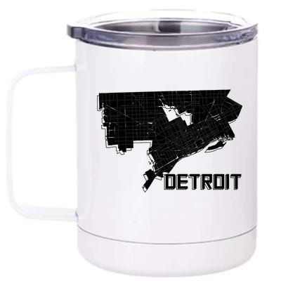 Detroit Illustration Map 12 oz Stainless Steel Tumbler Cup