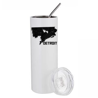 Detroit Illustration Map Stainless Steel Tumbler