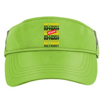 Detroit Michigan Typography Adult Drive Performance Visor