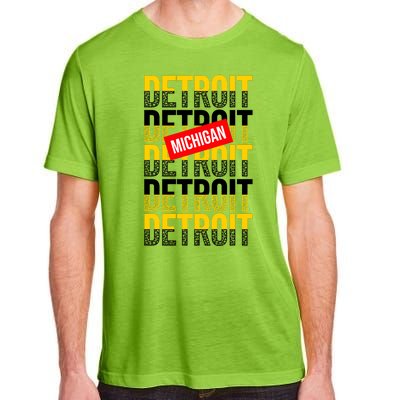 Detroit Michigan Typography Adult ChromaSoft Performance T-Shirt