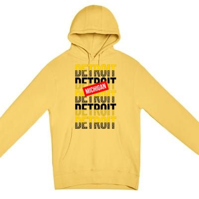 Detroit Michigan Typography Premium Pullover Hoodie