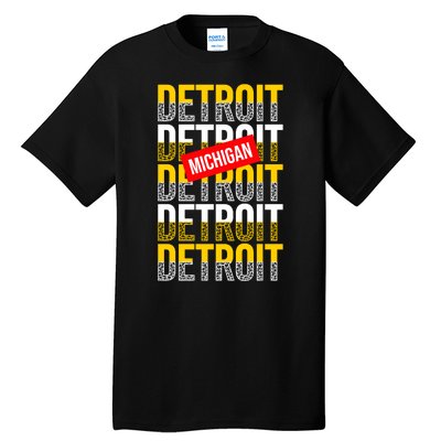 Detroit Michigan Typography Tall T-Shirt