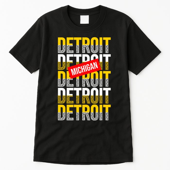 Detroit Michigan Typography Tall T-Shirt