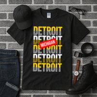 Detroit Michigan Typography Tall T-Shirt