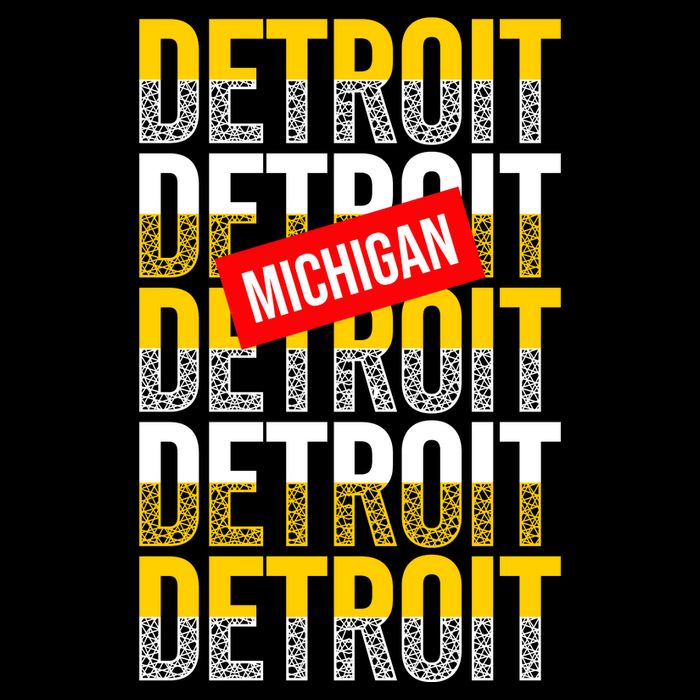 Detroit Michigan Typography Tall T-Shirt