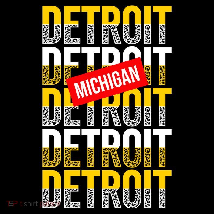 Detroit Michigan Typography Flatbill Hat