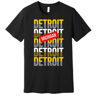 Detroit Michigan Typography Premium T-Shirt