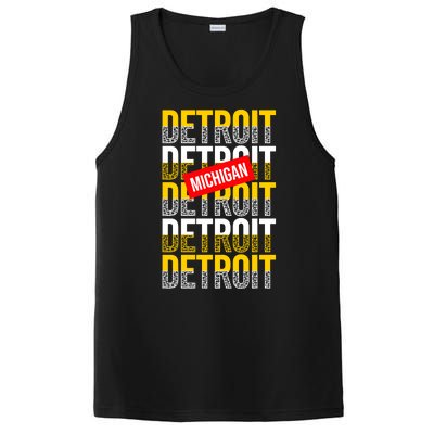 Detroit Michigan Typography PosiCharge Competitor Tank