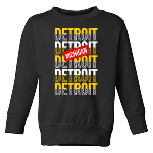 Detroit Michigan Typography Toddler Sweatshirt