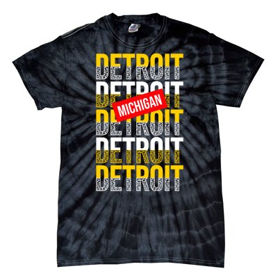 Detroit Michigan Typography Tie-Dye T-Shirt