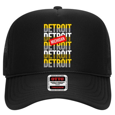 Detroit Michigan Typography Trucker Hat