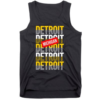 Detroit Michigan Typography Tank Top