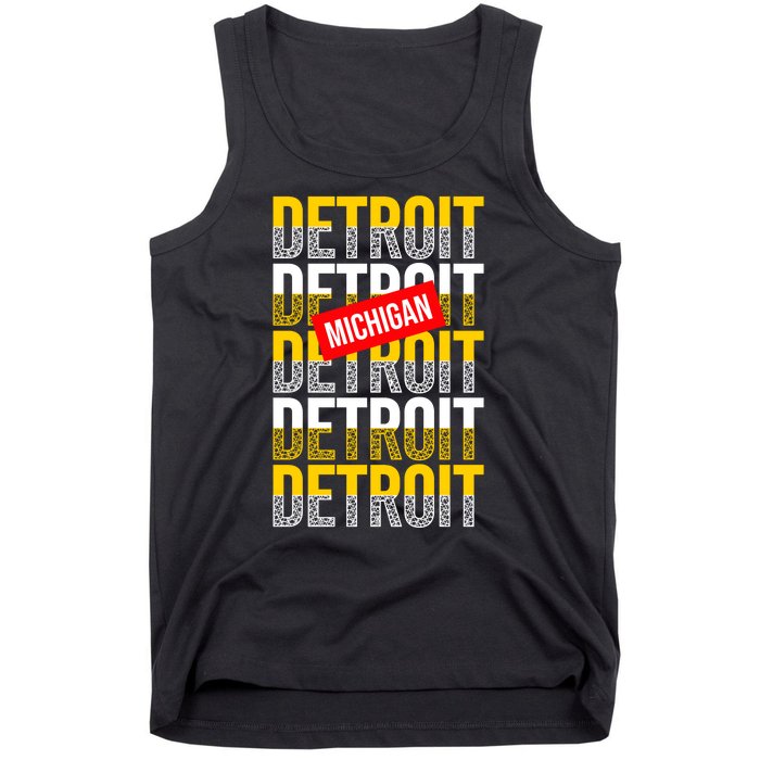 Detroit Michigan Typography Tank Top