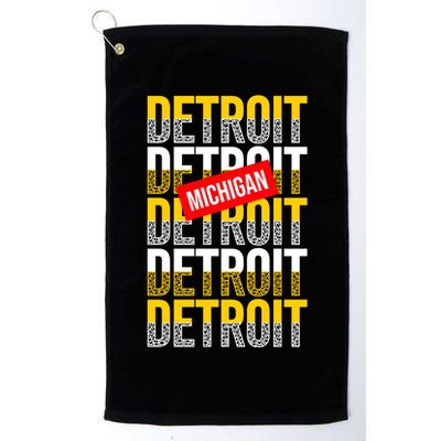 Detroit Michigan Typography Golf Towel