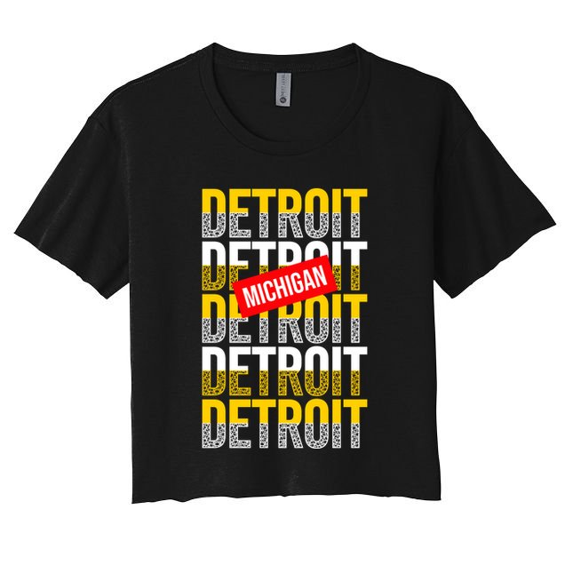 Detroit Michigan Typography Crop Top