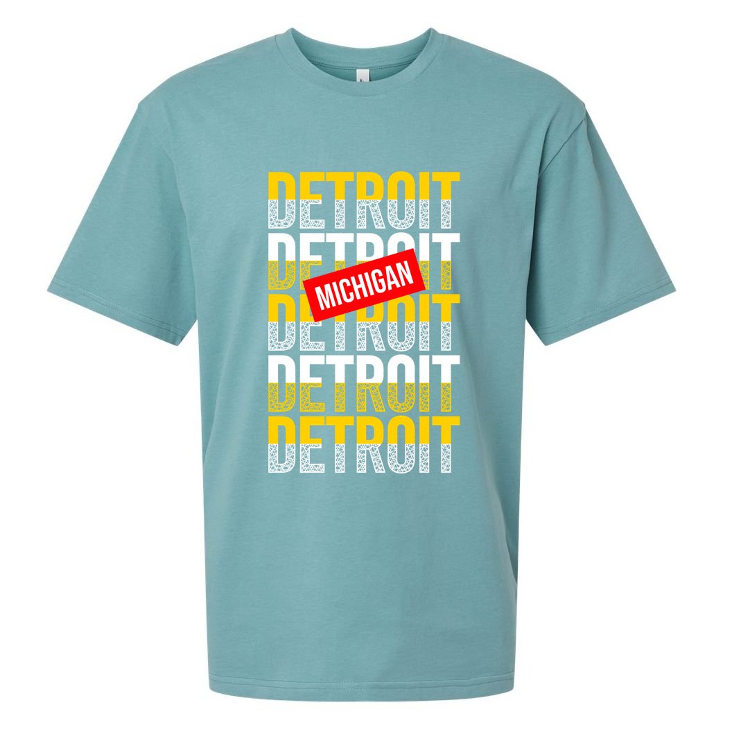 Detroit Michigan Typography Sueded Cloud Jersey T-Shirt
