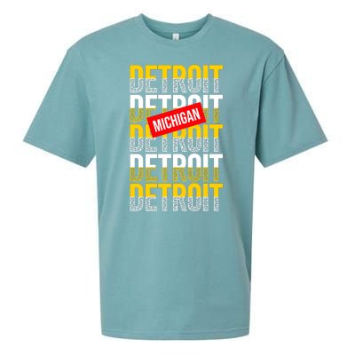 Detroit Michigan Typography Sueded Cloud Jersey T-Shirt