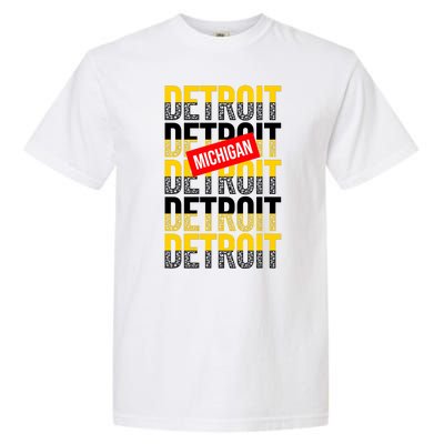 Detroit Michigan Typography Garment-Dyed Heavyweight T-Shirt