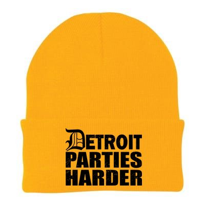 Detroit Parties Harder Knit Cap Winter Beanie