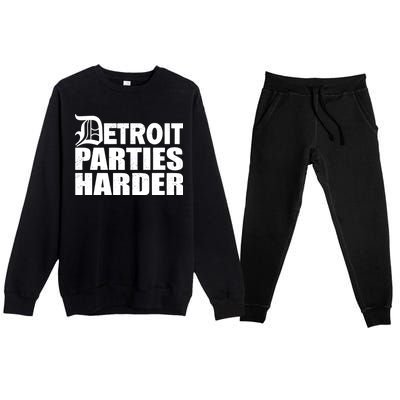 Detroit Parties Harder Premium Crewneck Sweatsuit Set