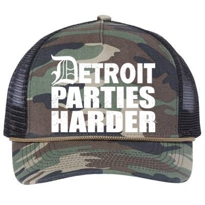 Detroit Parties Harder Retro Rope Trucker Hat Cap