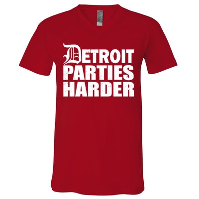 Detroit Parties Harder V-Neck T-Shirt