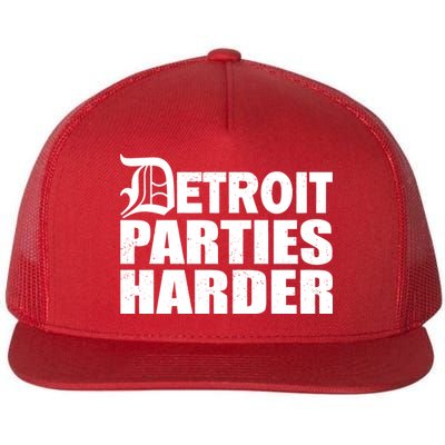 Detroit Parties Harder Flat Bill Trucker Hat