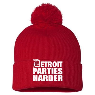 Detroit Parties Harder Pom Pom 12in Knit Beanie