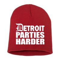 Detroit Parties Harder Short Acrylic Beanie