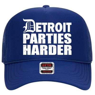 Detroit Parties Harder High Crown Mesh Back Trucker Hat