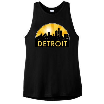 Detroit Record Logo Ladies PosiCharge Tri-Blend Wicking Tank