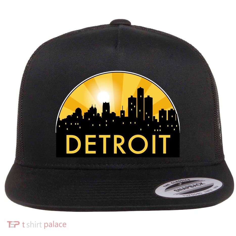 Detroit Record Logo Flat Bill Trucker Hat