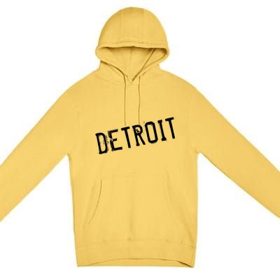 Detroit Retro Grunge Premium Pullover Hoodie