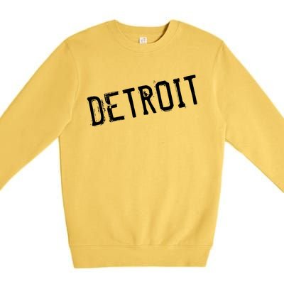 Detroit Retro Grunge Premium Crewneck Sweatshirt