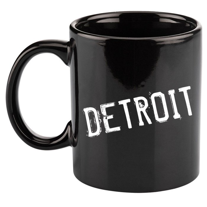 Detroit Retro Grunge 11oz C Handle Ceramic Mug