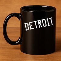 Detroit Retro Grunge 11oz C Handle Ceramic Mug