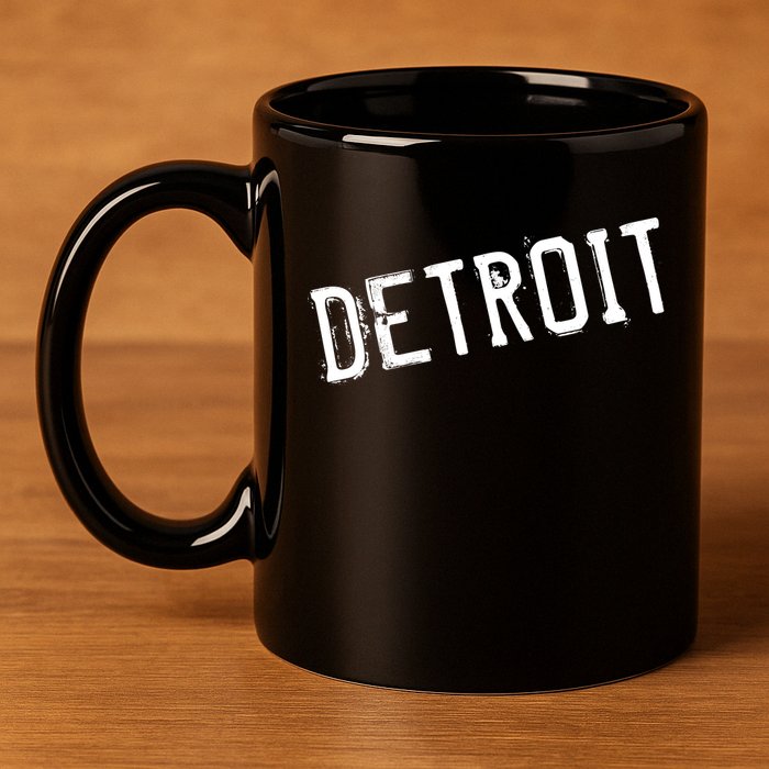 Detroit Retro Grunge 11oz C Handle Ceramic Mug