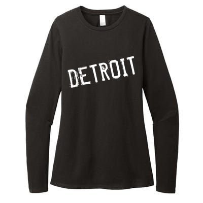 Detroit Retro Grunge Womens CVC Long Sleeve Shirt